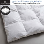 Logan and Mason 75% Duck Down 25% Feather Premium Quality Quilt Queen V442-LED-QUILT-75DOWN25FEATHER-WHITE-QS