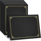 50 Packs Black Certificate Holders - Diploma Holders, Certificate Covers with Gold Foil Border, for V1258-DP02-WO-446