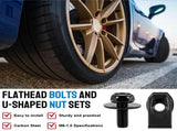 120 Pcs Body Bolt U Nut Kit, Carbon Steel Construction, Accurate Fastening, for Most Car Fastening V1366-AZ2-W-15517
