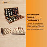Social Hike Wooden Chess & Checkers 2 in 1 Magnetic Travel Foldable Board Game V238-SUPDZ-41113523159120