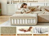 Couch Modular Sectional 3 Seater Sofa L-Shaped Khaki81" Boneless Sofa Bed, Deep Seat and Side V1337-LS-BK02-K