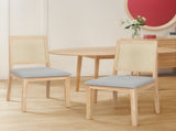 Levede 2x Rattan Dining Chair Solid Wood Lounge CH1141-2-NT