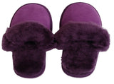 Sheepskin Wool Womens Slippers Scuffs Slip On Winter Ugg Slippers in Purple V563-BR-SHEEPSCUFFS-PURFR-7