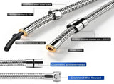 2Pcs Flexible Shower Hose, Extended Reinforced Braided Design, Universal G1/2in Connector for Simple V1369-AZ3-W-12587