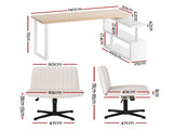 Artiss Office Desk & Set 140cm Computer Desk with Rotatable Bookshelf & Criss Cross Office DESK-CORNER-140-2017-BG