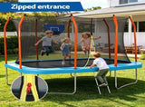 Everfit 12FT Kids Trampoline Rectangle Rebounder with Basketball Set Blue TRAMPO-C-8X12FT-BLOR-AB