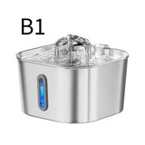 304 Stainless Steel Pet Water Fountain, 2.2L Quiet Drinking Dispenser with Dual Flow Modes, V1341-ZY-ERTPMD6T-B1
