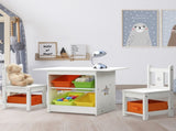 Keezi 3PCS Kids Table and Chairs Set Children Furniture Play Toys Storage Box KPF-B-OTTC-CFL