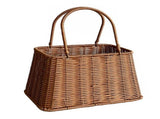 Plastic Imitation Rattan Basket Rustic Imitation Handwoven Picnic Basket Wtih Handle for Food V1294-YM0901-3117240191711