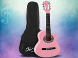 Alpha 34 Inch Classical Guitar Wooden Body Nylon String Beginner Kids Gift Pink GUITAR-D-34-PK