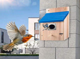 Outdoor Wooden Bird House Natural Cedar Hanging Nest for Bluebirds, Wrens & Tree Swallows, V1192-AZ-W-26333