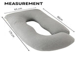 CARLA HOME U Shaped Pregnancy Pillow for Full Body Support Grey - Polyester - Full Body Pillow LSB-36502