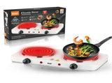 Double Burner Electric Ceramic Cooktop 2000W Countertop Hot Plate with 5-Level Temperature Control, V1341-ZY-6RD9N6JA-WHITE