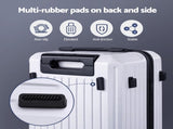 Wanderlite 2pcs Trunk Luggage Suitcase Travel Carry On TSA Lock 12" 20" White LUG-ABS-TRUK-12-20-WH