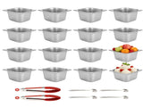 16PCS Stainless Steel Hotel Pans, 1/6 Size 4" Deep Commercial Buffet Steam Table Food Containers V1192-AZ-W-18384