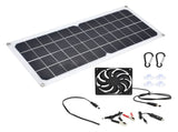 10W Photovoltaic Solar Panel with Fan Kit Dual Female USB Ports for Cars Boats Airplanes Satellites V1294-YM0714-3114210109911