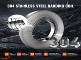 Banding Strapping Kit with Strapping Tensioner Tool, 30 m Length 304 Stainless Steel Banding, 100 V952-SDGDDBJ30M10QCXLZV0