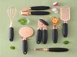 Black And Rose Gold 7-Piece Kitchen Gadget Set - Stainless Steel Utensils with Comfort Grip Handles V888-ELOSUNG23931