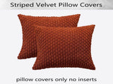 Holzlrgus Fall Set of 2 Striped Textured Velvet Corduroy Decorative Europe Sham Seasonal Autumn V1189-WXFWAL-20260319-01283