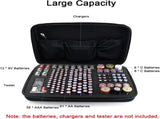 Black EVA Battery Organizer Case with Zipper, Holds 146 Batteries , Compact V1259-DP01-A-3754