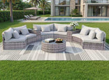 Gardeon 6 Seater Outdoor Sofa Set 9PCS Table Chair Set Garden Rattan Patio Furniture ODF-SOFA-9PC-RTA-GE