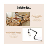 Embroidery Hoop CrossStitch Stand Adjustable Metal Rotated Embroidery Hoop Holder with 360 Hoop V1369-AZ3-W-08326