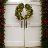 Christabelle 76cm Split Christmas Wreath with LED Lights for Double Front Doors Decoration 112_SENGG76S