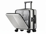 Wanderlite 20" Luggage Suitcase Front Pocket Travel Carry On Dual TSA Silver LUG-ABS-POK-20-SV