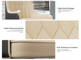 High-End Dining Chairs Set of 2 Faux Leather Upholstered Kitchen Chairs Two-Tone Design, Creamy V767-JJ-XD1178-BH2-V1