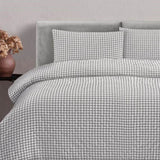Ardor Rowe Grey Textured Seersucker Quilt Cover Set Queen V442-INT-QUILTCS-ROWE-GREY-QS