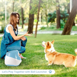 Automatic Dog Ball Launcher with 15 Mini Tennis Balls & Mesh Bag Rechargeable Pet Toy for Small V1107-CS-CWGPQQL
