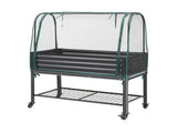 Green Fingers Mobile Raised Garden Bed with Net Cover Storage Shelf for Tomato Vegetables Herb GB-AG-PLAT-GH-GR