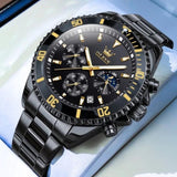NNEOBA Waterproof Moon Phase Quartz Wristwatch - All Black V728-1005004177969861-ALL-BLACK