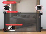 Black Retractable Baby Safety Gate and Pet Barrier Extra Wide 300cm for Stairs and Doorways No Drill V888-ELOSUNG43500