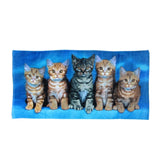 Curious Kittens Cotton Beach Towel V442-WAM-TOWEL-CURIOUSKITTENS-BLUE-RE