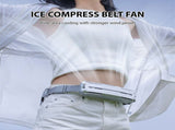 Wearable Waist Fan Belt Fan with PCM Cooling Strip 5000mAh Rechargeable Personal Fan 3 Speeds Large V1294-YM0901-H48258LGY