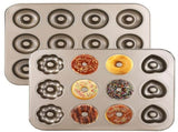 2-Pack Pans For Baking, 12 Cavity Heavy Duty Non-Stick Steel Doughnut Tray, Doughnut Bakeware V1369-AZ3-W-08541