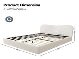 Artiss Queen Bed Frame with Gaslift Storage Wooden Platform Mattress Base Boucle Upholstered White BFRAME-H-DARAGS-Q-WH-ABC
