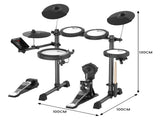 Karrera 18S Electronic Drum Kit Mesh Pads 8in Snare Bluetooth Sounds USB/MIDI Output Kick Pedal ELE-DRM-18S