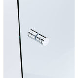 100cm Frameless Diamond Shower Screen with Chrome Brackets and Brass Hinges, Round Knob Handle V63-912181