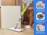 Flat D Set Mop and Bucket Wringer Set with Stainless-Steel Handle 10 Washable and Reusable V985-MOPANDBUCKETSET