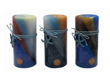 bulk 24 Ocean Views Pillar Candle Assort 15cm V637-CPU29662