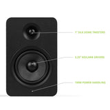 Kanto YU Passive 5.25" Speakers with 1" Silk Dome Tweeter and 5.25" Kevlar Woofer - Black, Pair V398-KO-YUP6