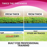 Powertrain Airtrack 20cm Thick 4m x 2m Inflatable Gymnastics Tumbling Mat Air Track - Blue IFM-0402-BUWH