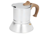 Moka Stove Coffee Maker Professional Metal Italian Coffee Maker for Home Travel Silver 150ml V1294-YM0715-3118220095312