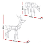 Jingle Jollys Christmas Lights 2 Pcs Reindeers 200 LED Decorations XMAS-MOT-2DEERS-MOV-WH