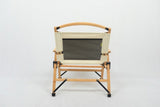 4x Bamboo Canvas Foldable Outdoor Camping Chair Wooden Picnic Park - Khaki/Beige V563-MD019M-NW_4X