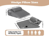 Giselle Bed Wedge Pillow for Headboard, Egg Gel Solves Night Sweats, Triangle Pillow for Reading & PILLOW-WEDGE-EGG-GY