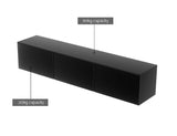 Artiss Floating Entertainment Unit TV Cabinet High Glossy Black 3 Cabinets 200CM FURNI-Q-FL01-TV200-BK-AB