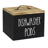 Wooden Storage Container with Lid, Farmhouse Dishwasher Pod Dispenser Box for Laundry Room, Bathroom V1189-LC-RY-00350